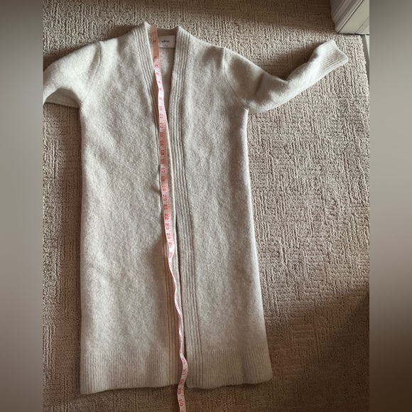 Aritzia Wilfred Oat Colour Merino Wool Blend Long Cardigan Sweater Size XS - Picture 7 of 8